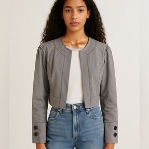 LOFT great pin striped cropped bolero jacket